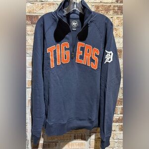 Men’s Small-XXL | Detroit Tigers '47 1/4 ZIP | Faded Blue | Old English 𝔇